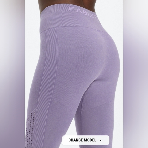 Fabletics Sync Seamless High-Waisted 7/8 Leggings, Color Washed Violetta Size S - Picture 3 of 15